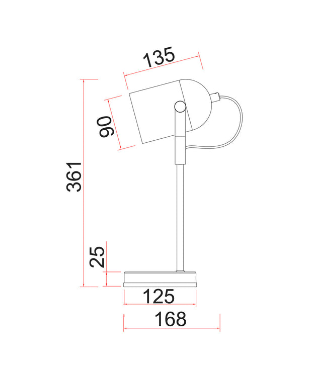 Tazza Black with Antique Brass Table Lamp E27