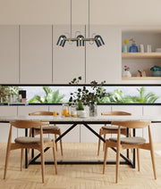 Tazza 3LT Black with Antique Brass Pendant E27