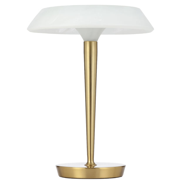 Teatro 7w 3000K LED Table Lamp Antique Gold and Alabaster