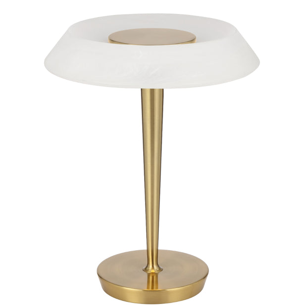 Teatro 7w 3000K LED Table Lamp Antique Gold and Alabaster