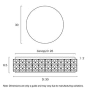 TERZA 18W LED CCT 3 Step Dimmable 28cm Crystal Arylic Trim