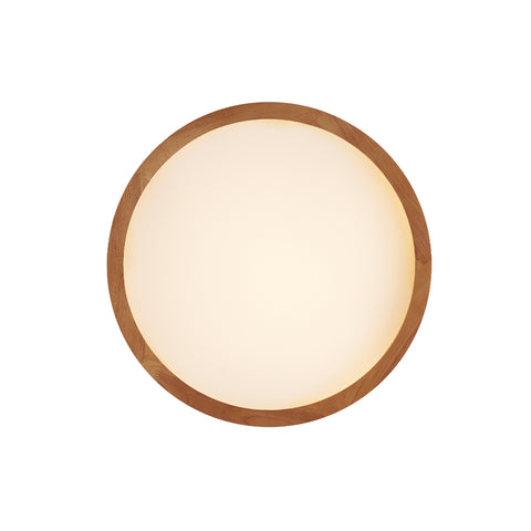 THALIA 12w LED CCT 3 Step Dimmable Teak Trim Round 30cm Oyster Light