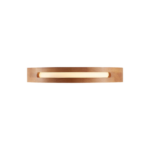 THALIA 12w LED CCT 3 Step Dimmable Teak Trim Round 30cm Oyster Light