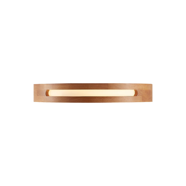 THALIA 12w LED CCT 3 Step Dimmable Teak Trim Round 30cm Oyster Light