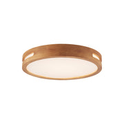 THALIA 12w LED CCT 3 Step Dimmable Teak Trim Round 30cm Oyster Light