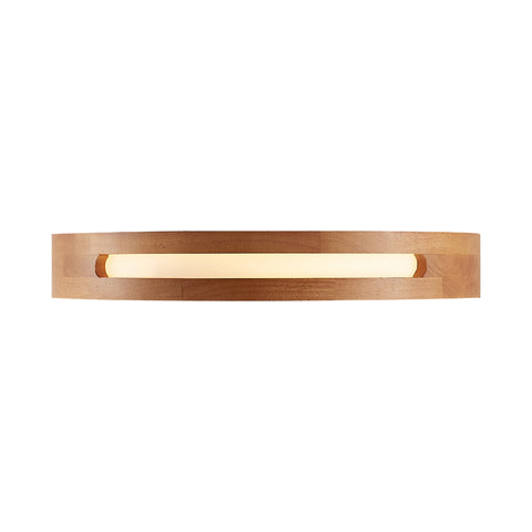 THALIA 24w LED CCT 3 Step Dimmable Teak Trim Round 40cm Oyster Light