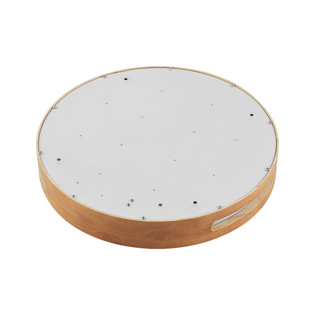 THALIA 24w LED CCT 3 Step Dimmable Teak Trim Round 40cm Oyster Light