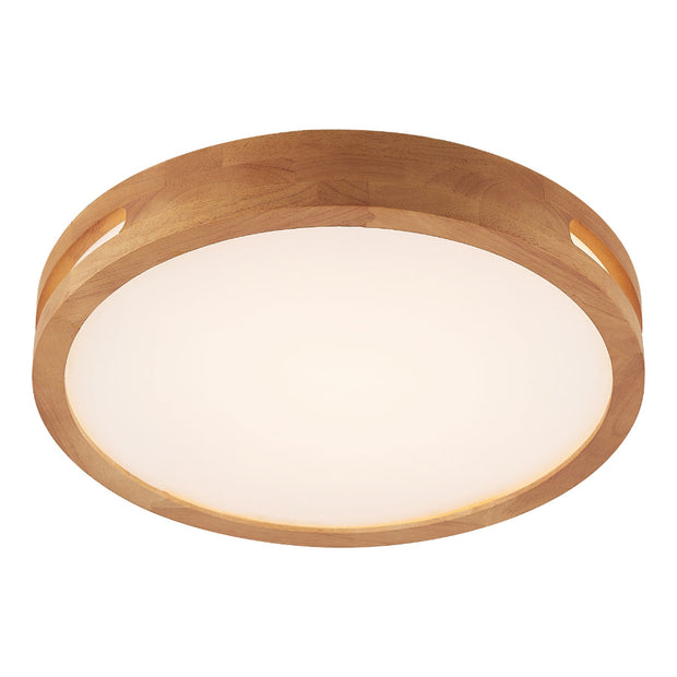 THALIA 36w LED CCT 3 Step Dimmable Teak Trim Round 50cm Oyster Light