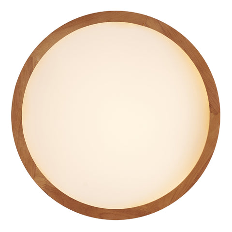 THALIA 36w LED CCT 3 Step Dimmable Teak Trim Round 50cm Oyster Light