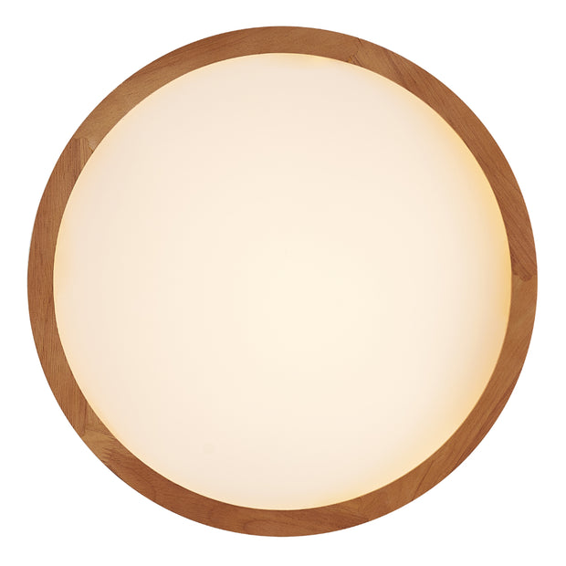 THALIA 36w LED CCT 3 Step Dimmable Teak Trim Round 50cm Oyster Light