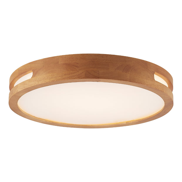 THALIA 36w LED CCT 3 Step Dimmable Teak Trim Round 50cm Oyster Light