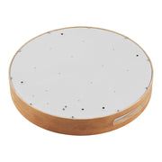 THALIA 36w LED CCT 3 Step Dimmable Teak Trim Round 50cm Oyster Light
