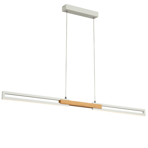 Thorin 28W CCT (Wall Switch) LED 120cm Pendant White with Oak