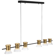 Tipico 6 x 6W 3000K LED Pendant Black with Gold