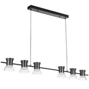 Tipico 6 x 6W 3000K LED Pendant Black with Gun Metal