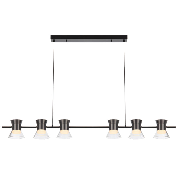 Tipico 6 x 6W 3000K LED Pendant Black with Gun Metal