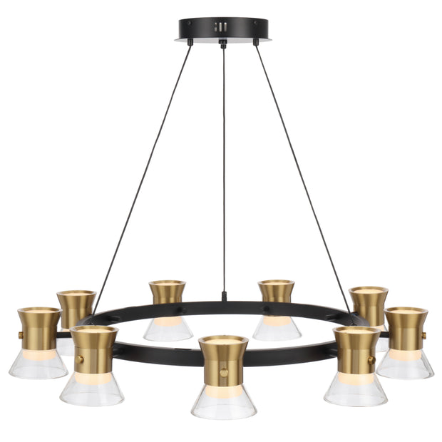 Tipico 9 x 6W 3000K LED Pendant Black with Gold