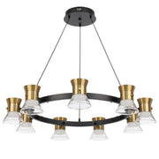 Tipico 9 x 6W 3000K LED Pendant Black with Gold