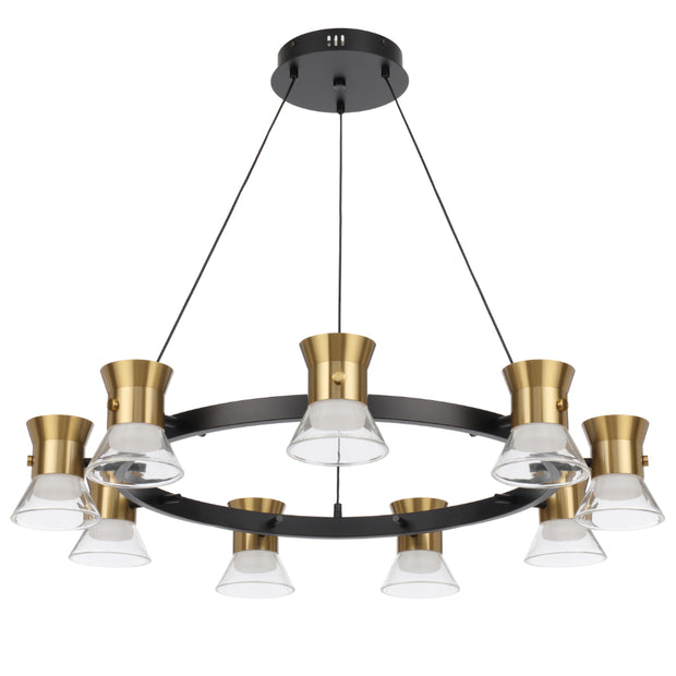 Tipico 9 x 6W 3000K LED Pendant Black with Gold