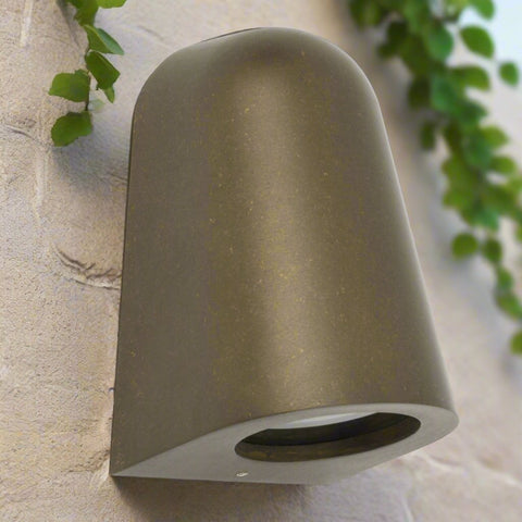 Torque GU10 IP65 Wall Light Cone Shape Solid Aged Brass