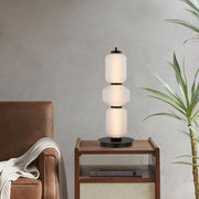 Torso Black Table Lamp Frosted Glass 15w Built In Warm White LED