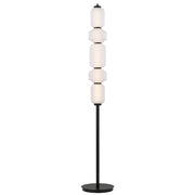 Torso Black Floor Lamp Frosted Glass 25w Built In Warm White LED