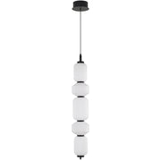 Torso 5 Light Black Pendant Frosted Glass 26w Built In Warm White LED