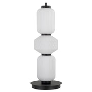 Torso Black Table Lamp Frosted Glass 15w Built In Warm White LED