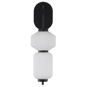 Torso Black Wall Light Frosted Glass 10w Built In Warm White LED