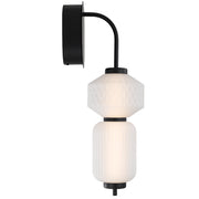 Torso Black Wall Light Frosted Glass 10w Built In Warm White LED