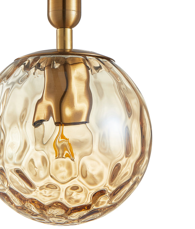 Trattino E27 Enclosed Sphere Pendant Bronze Amber