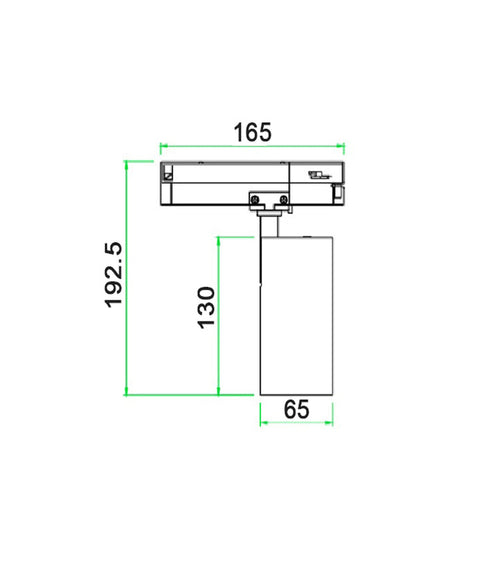 Track Head For Universal Track 3 Wire 1 Circuit White 15W 3CCT LED