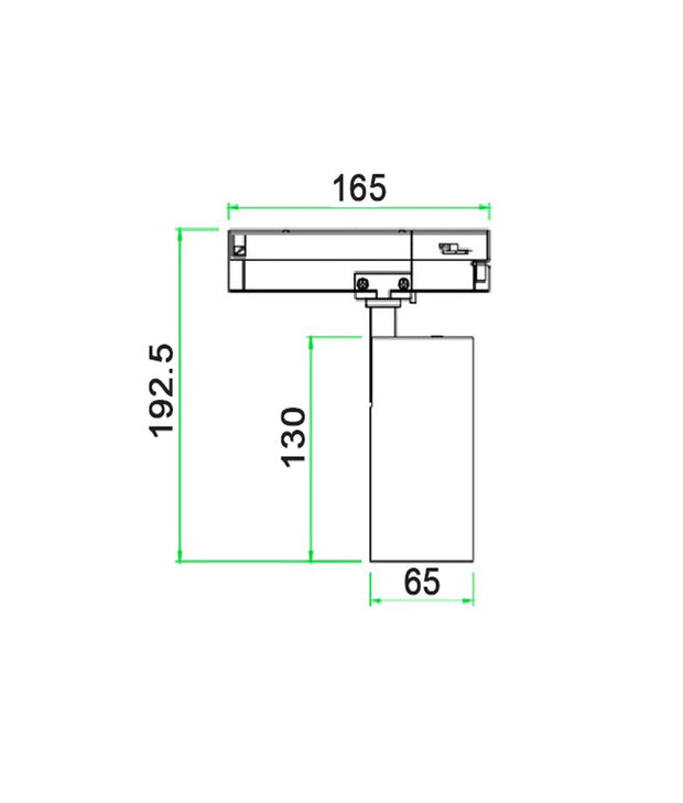 Track Head For Universal Track 3 Wire 1 Circuit Black 15W 3CCT LED
