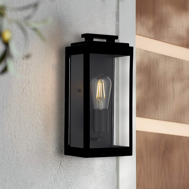 Truman 1lt IP44 Exterior Wall Light Black Sand