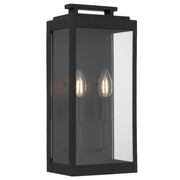 Truman 2lt IP44 Exterior Wall Light Black Sand