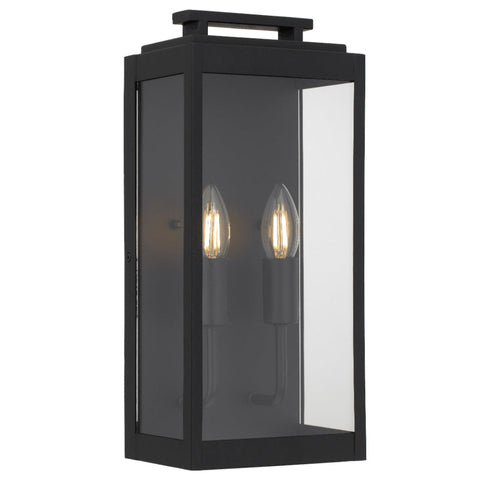 Truman 2lt IP44 Exterior Wall Light Black Sand