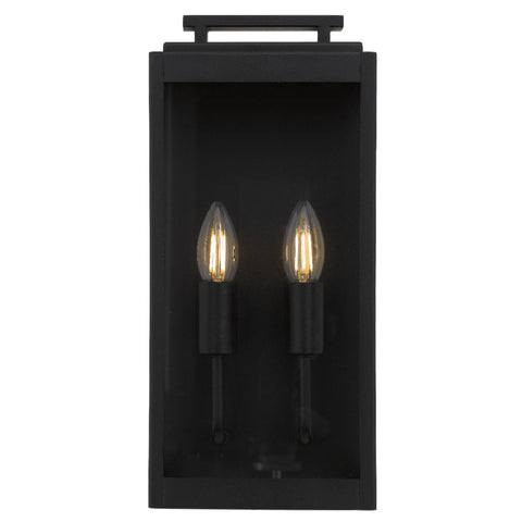 Truman 2lt IP44 Exterior Wall Light Black Sand