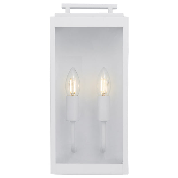 Truman 2lt IP44 Exterior Wall Light White Sand