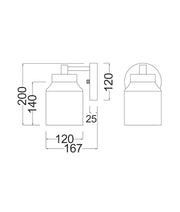 Tufo 1LT Wall Light White Alabaster Jar w/Brass Highlight E27
