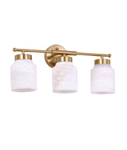 Tufo 3LT Wall Light White Alabaster Jar w/Brass Highlight E27