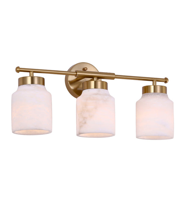 Tufo 3LT Wall Light White Alabaster Jar w/Brass Highlight E27