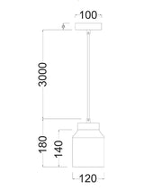 Tufo White Alabaster Jar w/Brass Highlight Pendant E27