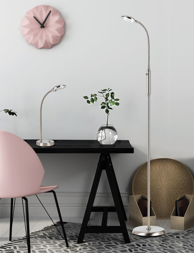 TYLER 6w LED 3000K Nickel Floor Lamp