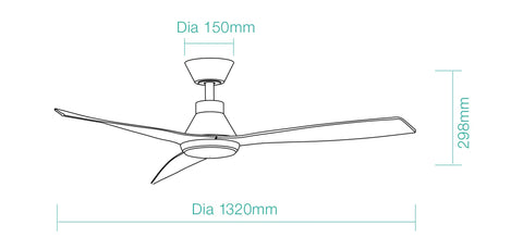 Triumph DC 52 Smart Ceiling Fan White with Dimmable CCT LED Light