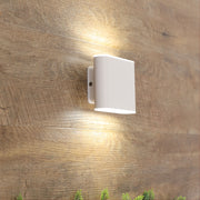 Wash 2x3w LED IP65 Exterior Wall Light White