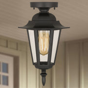 Upton IP44 Exterior Close to Ceiling Light Black