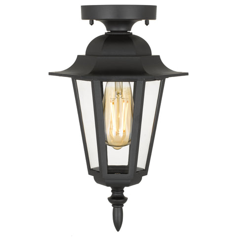 Upton IP44 Exterior Close to Ceiling Light Black