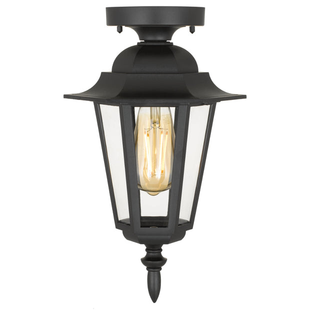 Upton IP44 Exterior Close to Ceiling Light Black