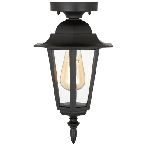 Upton IP44 Exterior Close to Ceiling Light Black