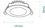 Ultra 10w Tricolour LED Downlight White